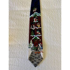 Vintage Looney Tunes Christmas Neck tie Bugs, Taz, Tweety, Road runner, Daffy